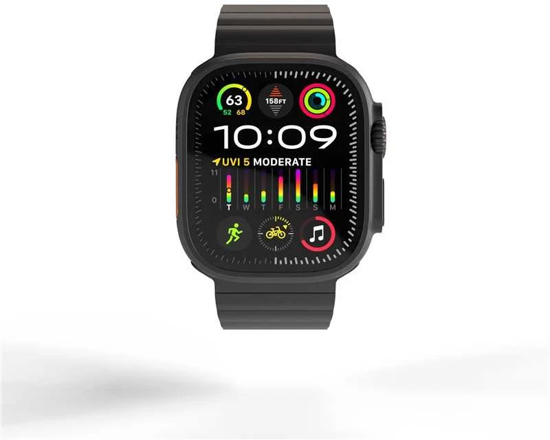 „Mobile Origin Watch“ titano dirželis, juodas - „Apple Watch“ 49 mm / 46 mm / 45 mm / 44 mm / 42 mm