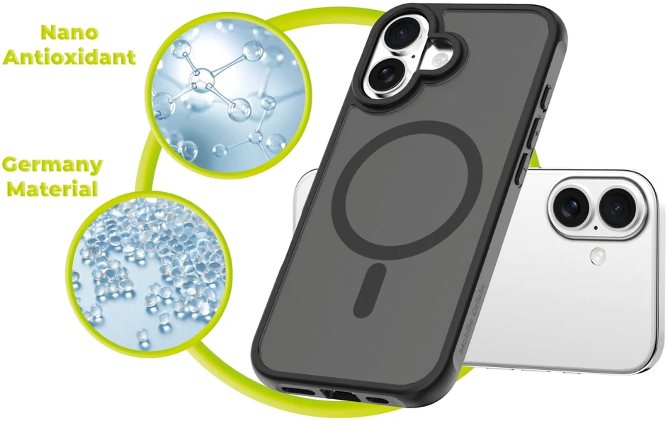 Dėklas Mobile Origin Exkluzivni Mobile Origin Hybrid MagSafe Case, matte juodas - iPhone 17