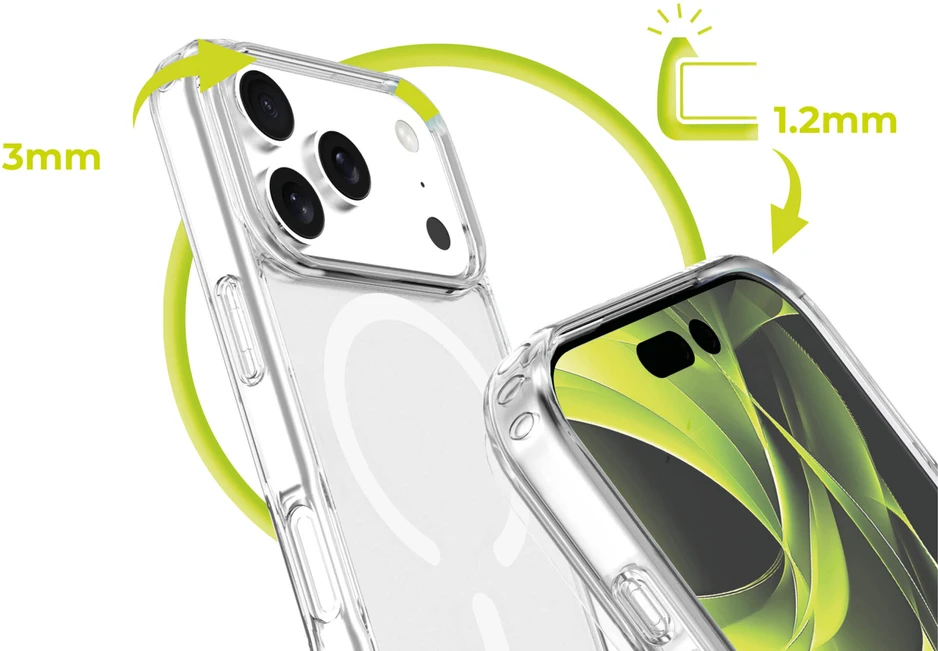 Mobile Origin Exkluzivni Mobile Origin hibridinis „MagSafe“ dėklas, skaidrus – „iPhone 17 Pro“