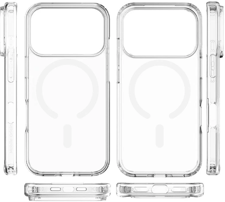 Mobile Origin Exkluzivni Mobile Origin hibridinis „MagSafe“ dėklas, skaidrus – „iPhone 17 Pro“