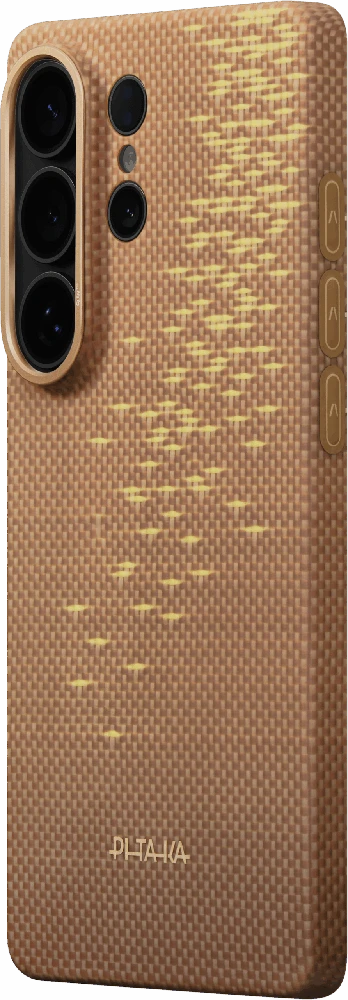 Dėklas Pitaka Edge Case, Auksinis žvilgesys (Aaron Button) - Samsung Galaxy S26 Ultra