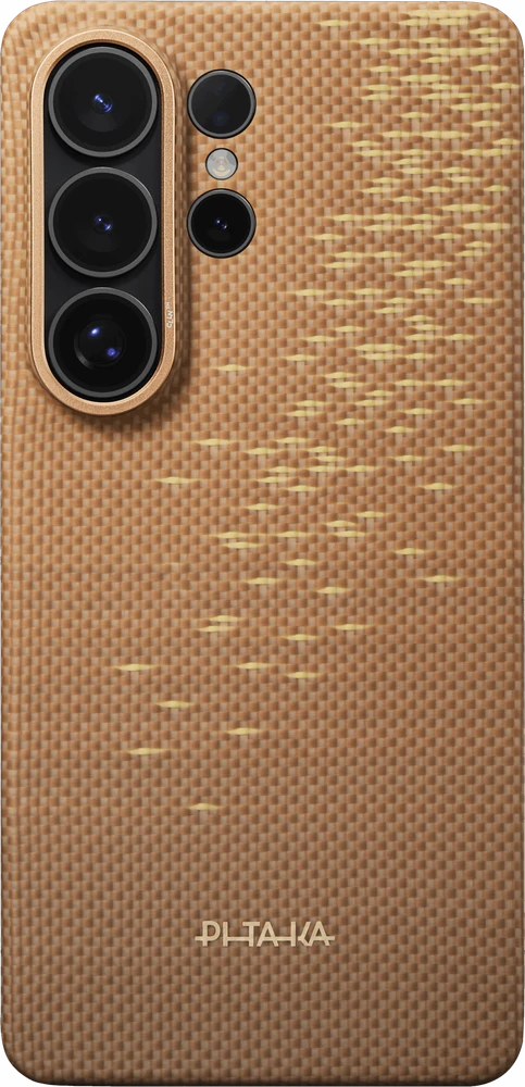 Dėklas Pitaka Edge Case, Auksinis žvilgesys (Aaron Button) - Samsung Galaxy S26 Ultra