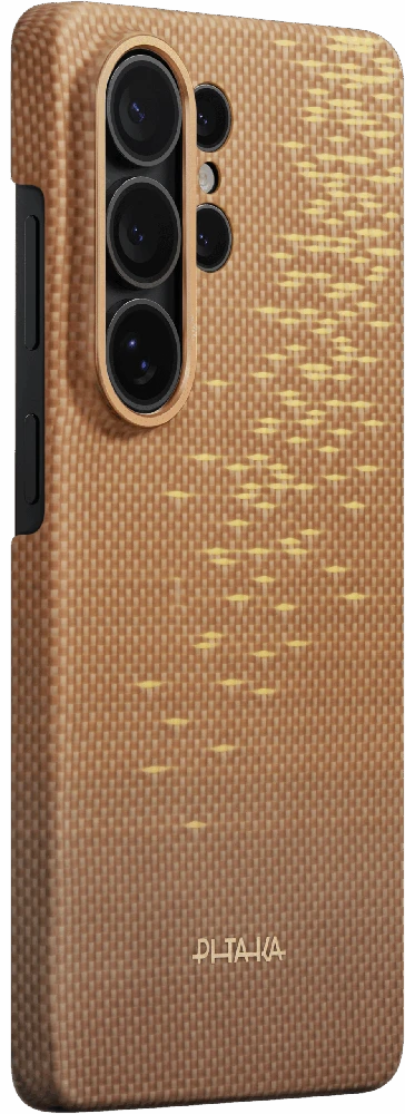 Dėklas Pitaka Edge Case, Auksinis žvilgesys (Aaron Button) - Samsung Galaxy S26 Ultra