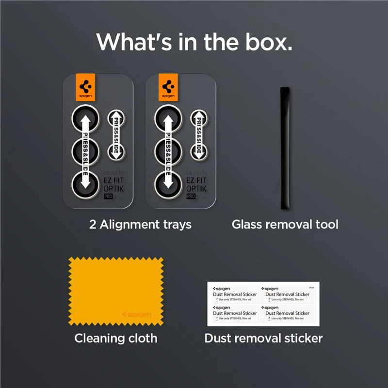 Spigen Glass tR EZ Fit Optik Pro 2 Pack, pilka - Samsung Galaxy S24 Ultra