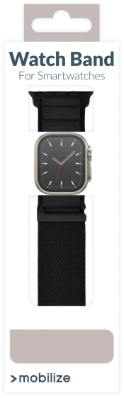 Mobilize Nylon Watch Band - Alpine - Juodas Connector - for Apple 38/40/41mm - Juodas