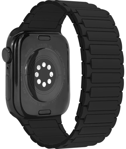 Mobilize silikoninė magnetinė laikrodžio apyrankė Apple 42/44/45/49 mm laikrodžiams - Juodas