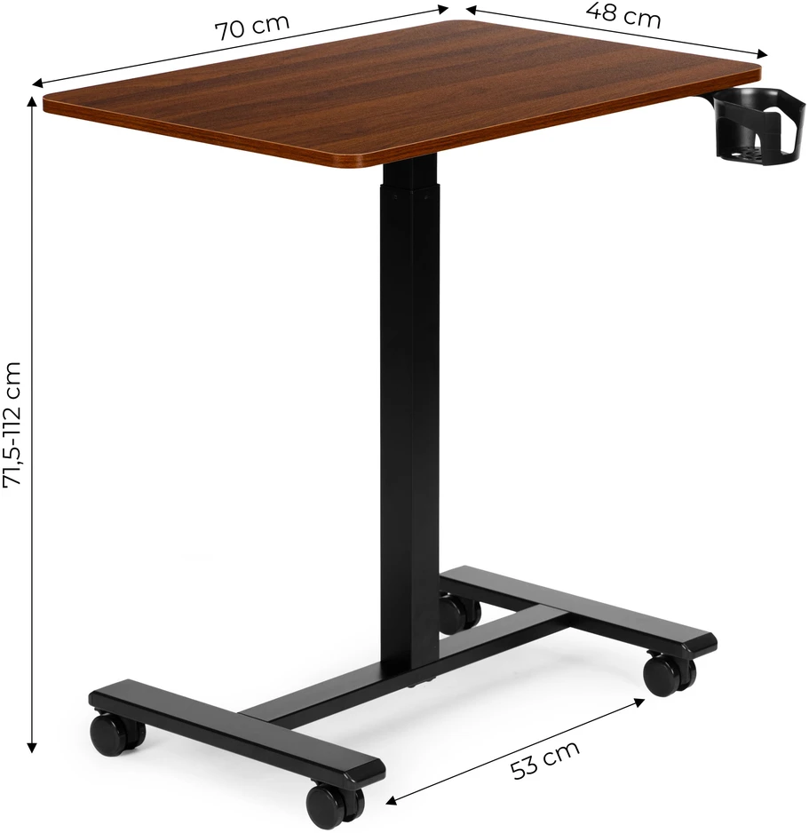 Mobilus rudas reguliuojamas stalas 70x48 cm ModernHome