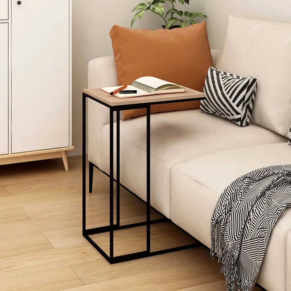 Mobilus šoninis staliukas nešiojamam kompiuteriui su metaliniu rėmu, ModernHome