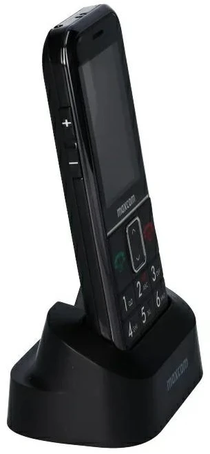 „Maxcom Comfort MM735“ su įkrovimo stotele + SOS apyranke juodos spalvos