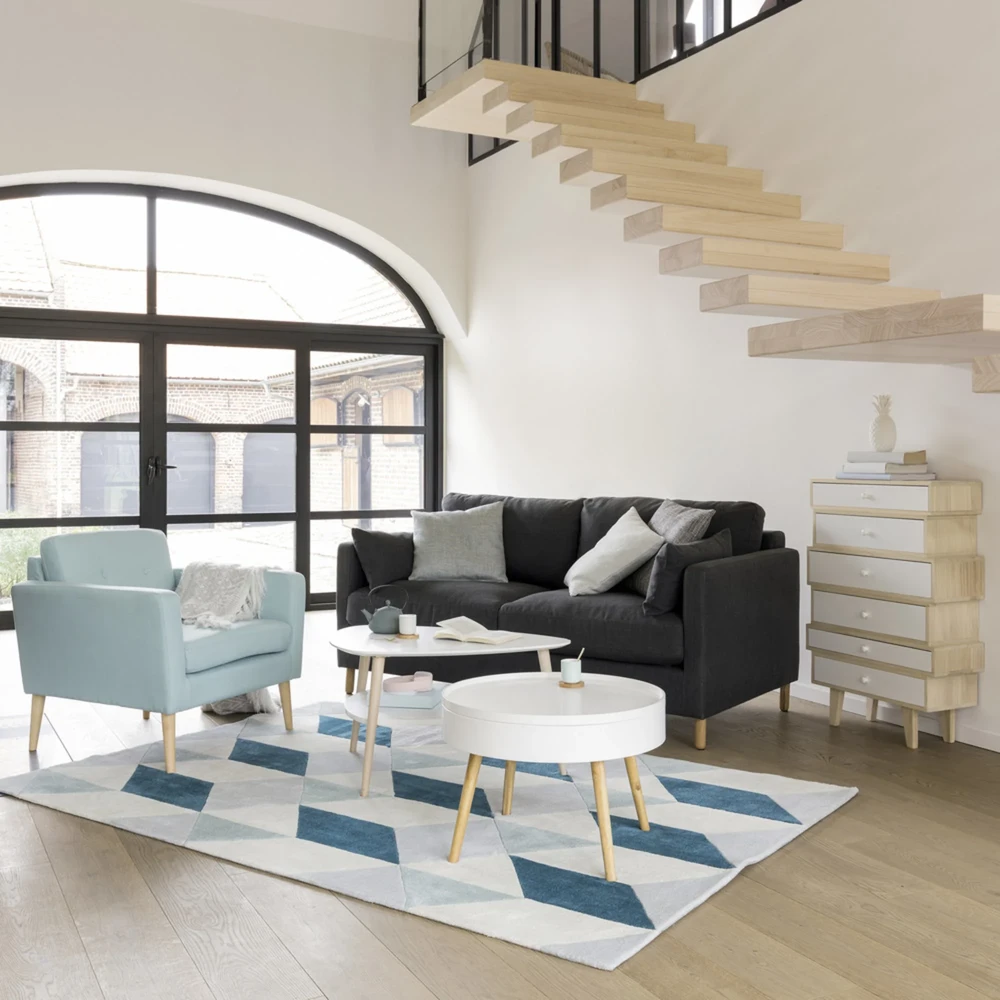 Modernhome Apvalus staliukas, baltas