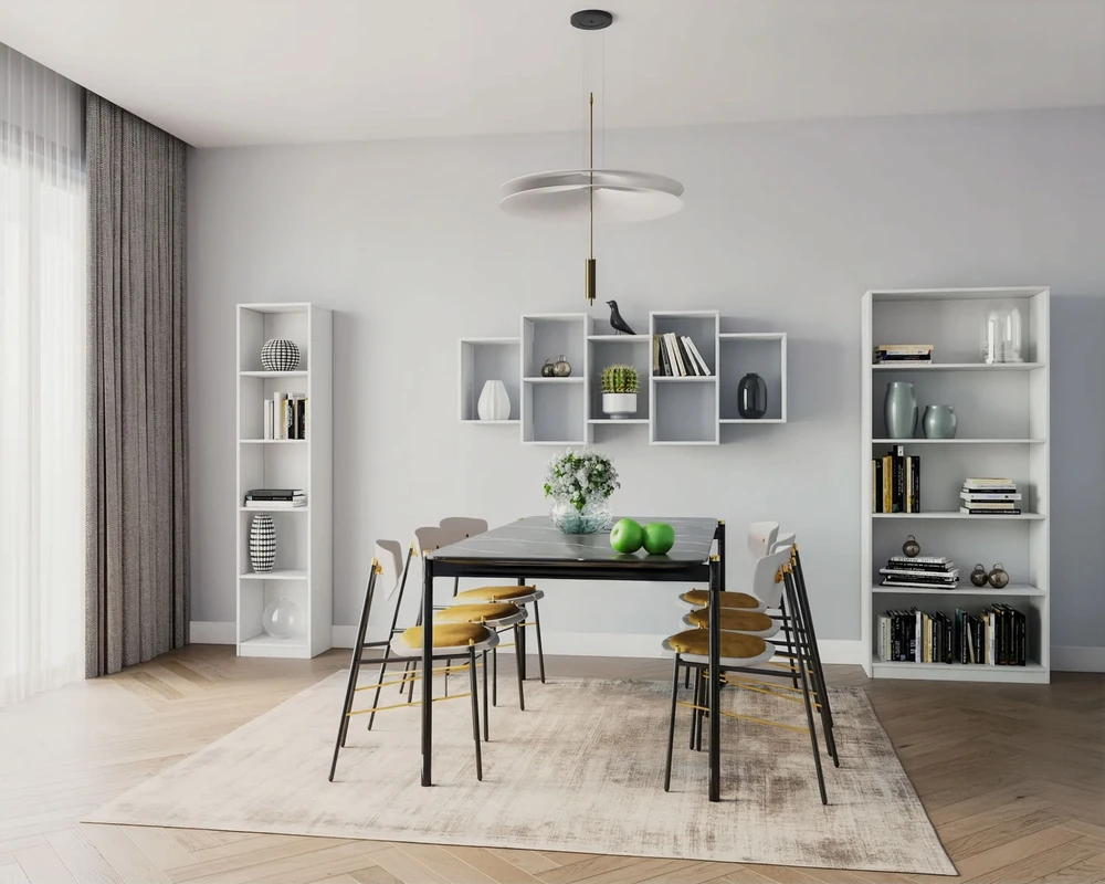 Modernhome Moderni pakabinama lentyna su 8 lentynomis, balta