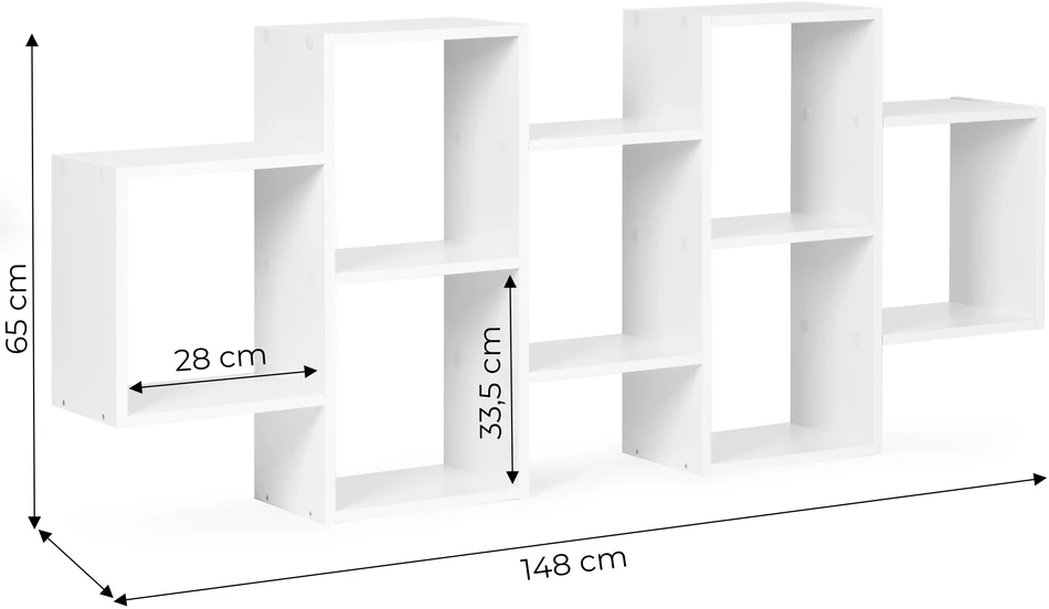 Modernhome Moderni pakabinama lentyna su 8 lentynomis, balta