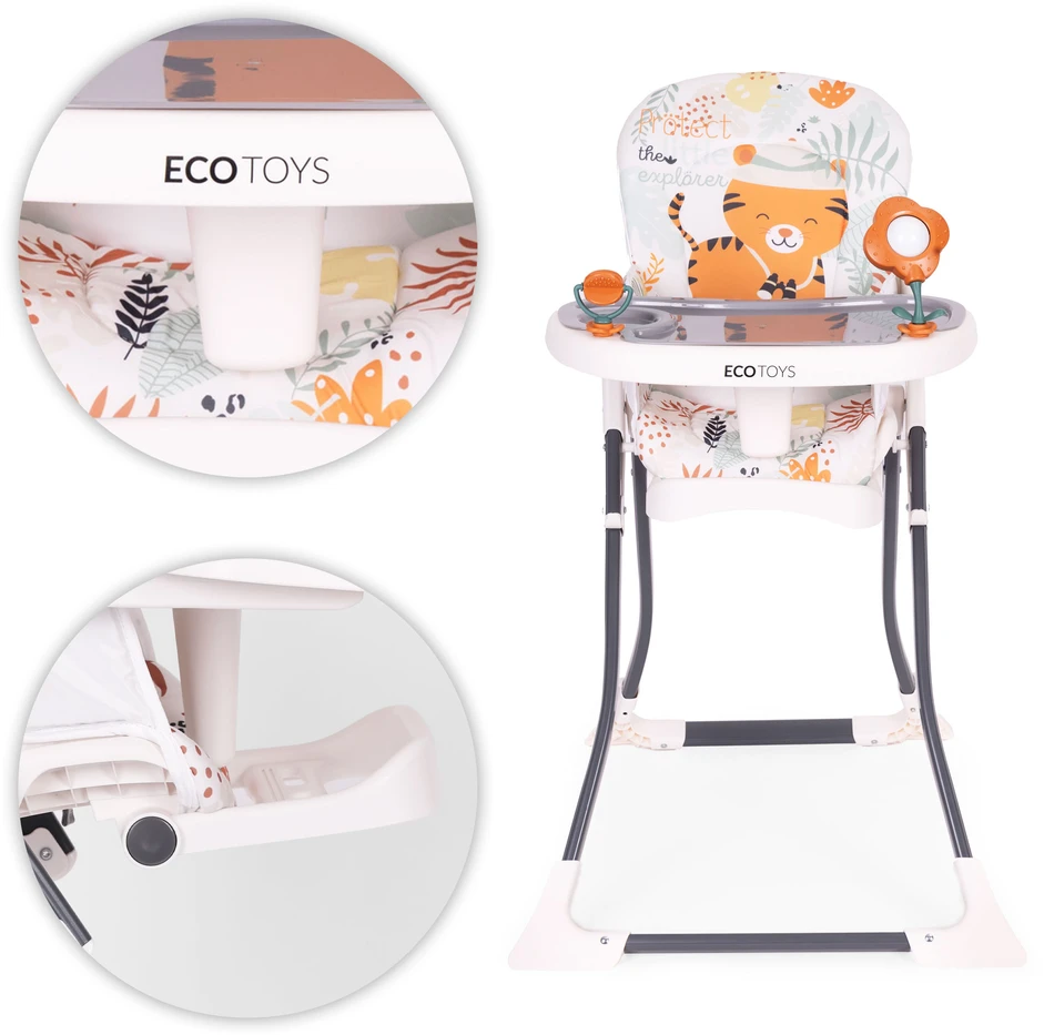 Sulankstoma maitinimo kėdutė vaikams su žaislais, ECOTOYS