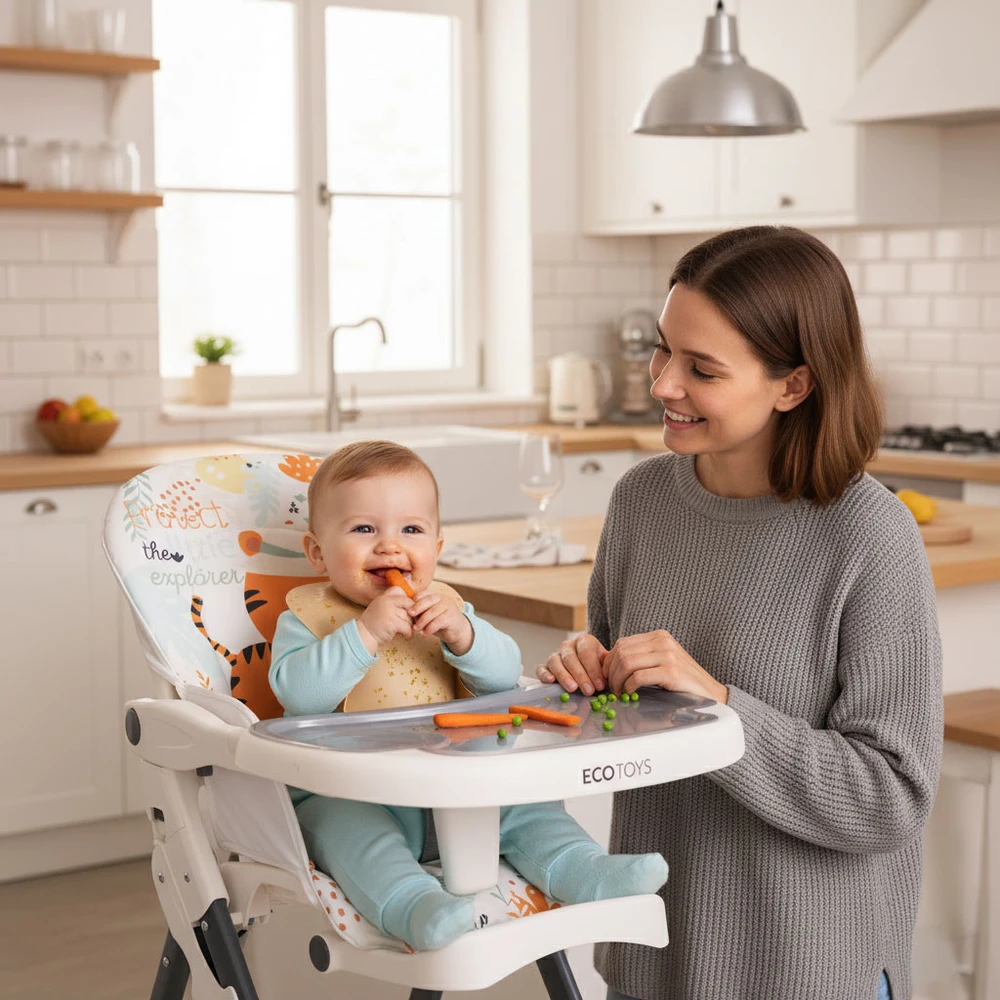 Sulankstoma maitinimo kėdutė vaikams su žaislais, ECOTOYS