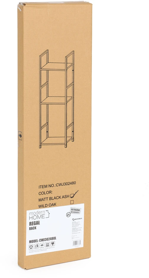 Modernhome Moderni lentyna, metalinis rėmas, LOFT, juoda
