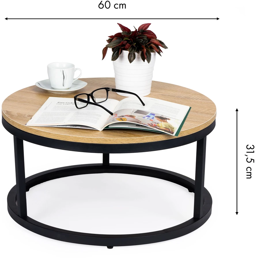 Modernhome Kavos staliukas Modern Home, 60 cm, juodas/rudas