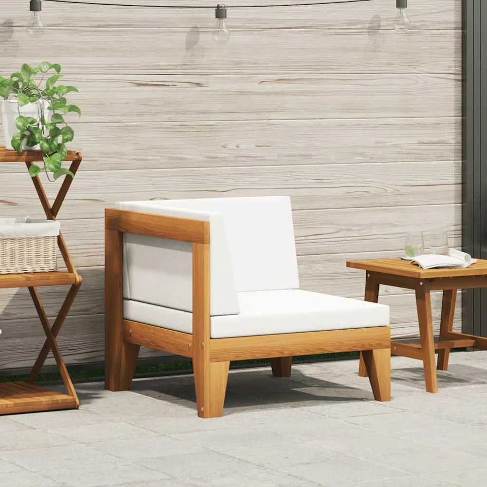 Modulinė kampinė sofa su kreminėmis pagalvėlėmis, akacija