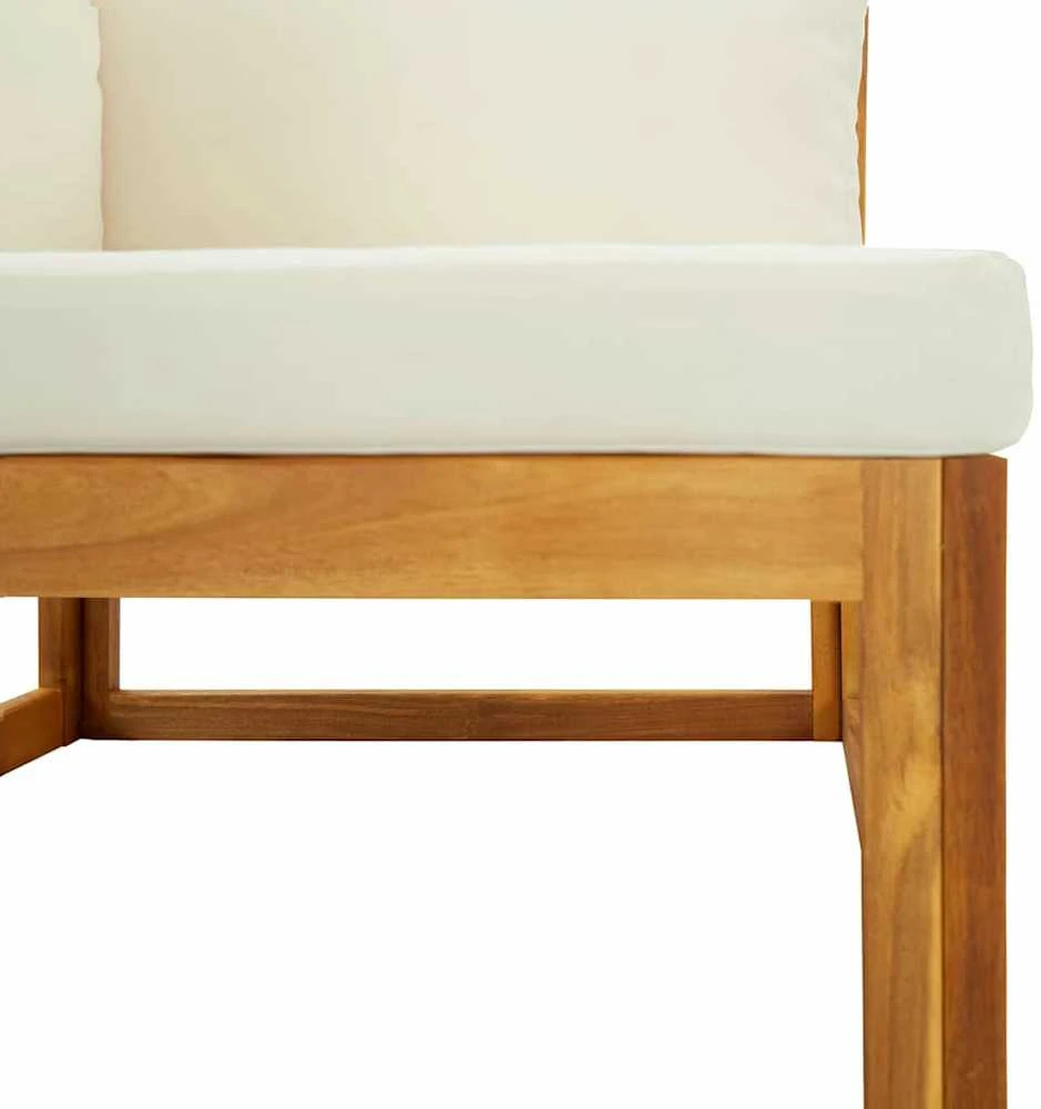 Modulinė kampinė sofa su kreminėmis pagalvėlėmis, akacija