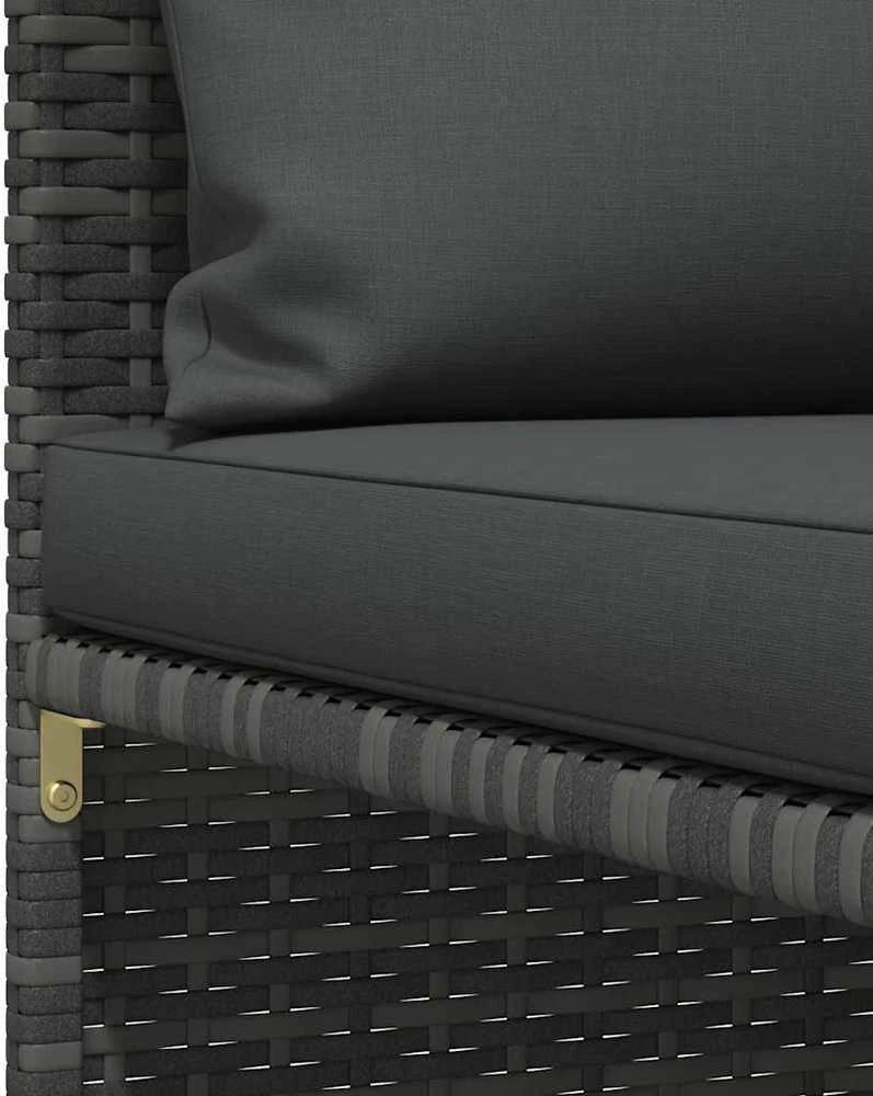 Modulinė kampinė sofa su pagalvėlėmis, pilka, poliratanas