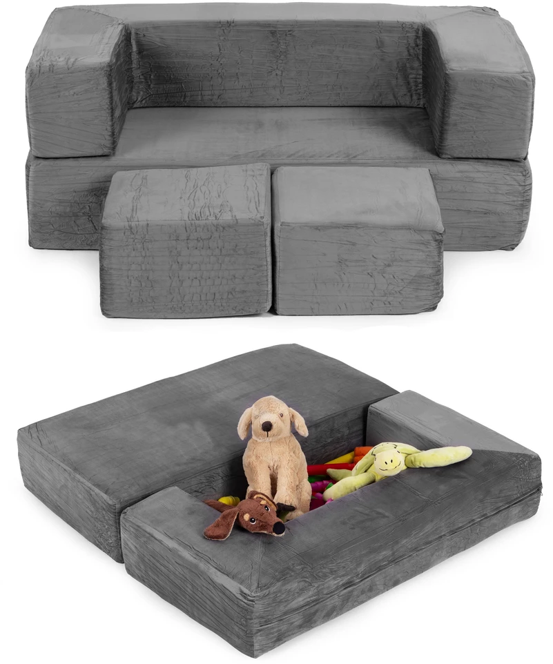 Ecotoys Didelė modulinė pilka sofa