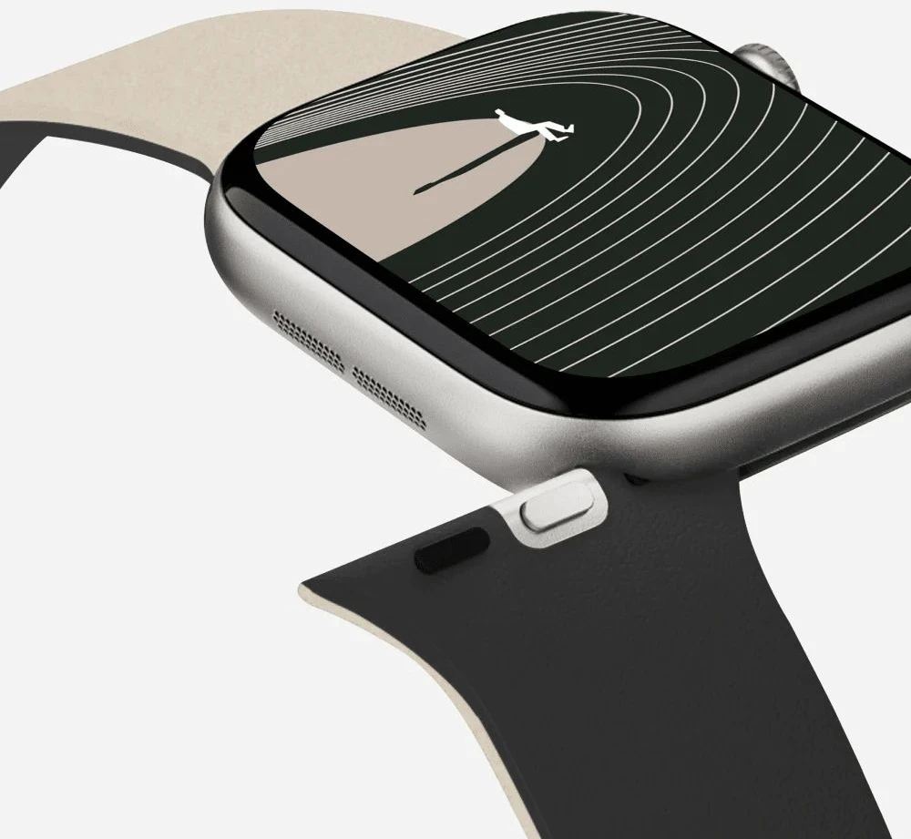 Moft Snap Duo apyrankė for Apple Watch 1-5/6/7/8/9/10/11/SE/SE 2/SE 3 (38/40/41/42 mm) baltos spalvos/blac