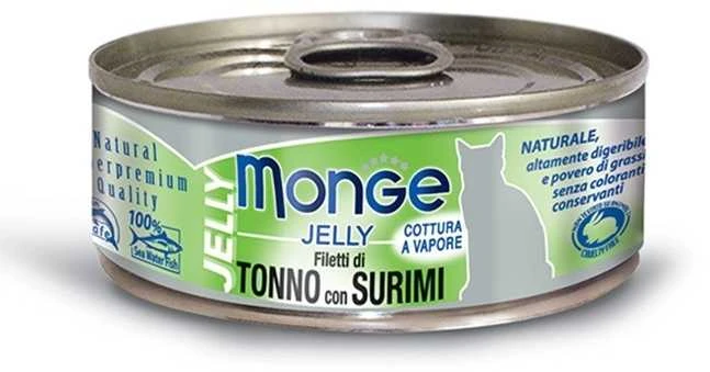 Monge Jelly - Wet konservai pašaras suagusioms katėms su tunu 80g