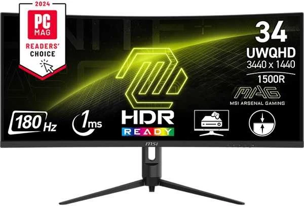 Monitorius MSI MAG 342CQR E2 34" / UWQHD / 180Hz / 1ms / curved juodos spalvos