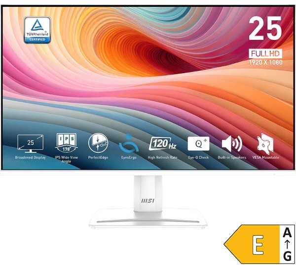 Monitorius MSI PRO MP251W E2 24,5″ / FHD / 120Hz / 1ms (MPRT) baltos spalvos