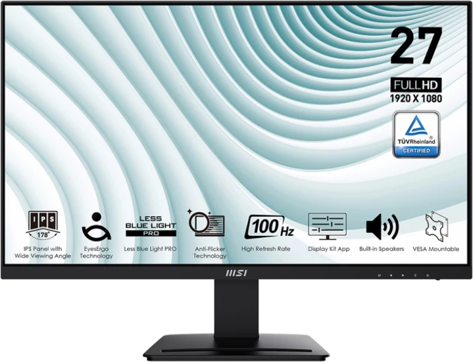 Monitorius MSI PRO MP273A 27" / FHD / 100Hz / 1ms (MPRT) juodos spalvos