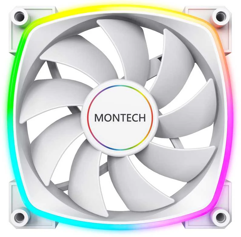 Montech AX140 PWM ARGB korpuso ventiliatorius – 140mm, baltos spalvos