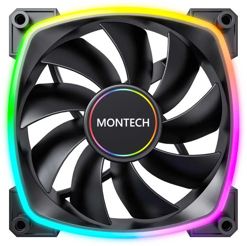 Montech AX140 PWM ARGB korpuso ventiliatorius – 140mm, juodos spalvos