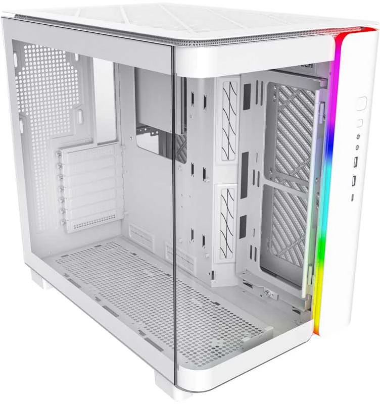 „Montech KING 95 Midi-Tower“, grūdinto stiklo, ARGB – baltos spalvos
