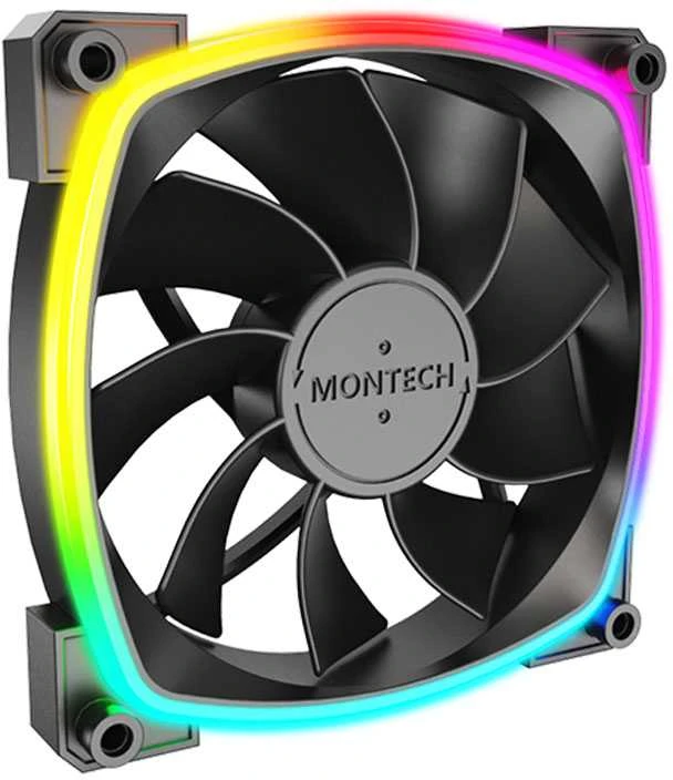 Montech RX120 PWM ARGB Reverse korpuso ventiliatorius – 120mm, juodos spalvos