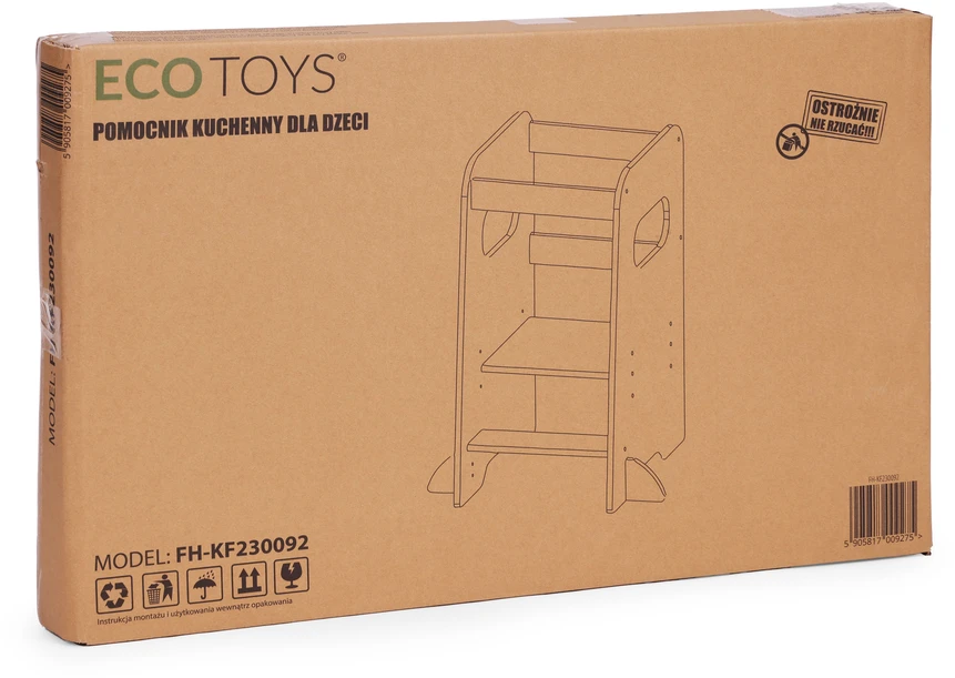 Montessori virtuvės pagalbininkas, reguliuojamas vaikiškas laiptelis-kėdutė ECOTOYS