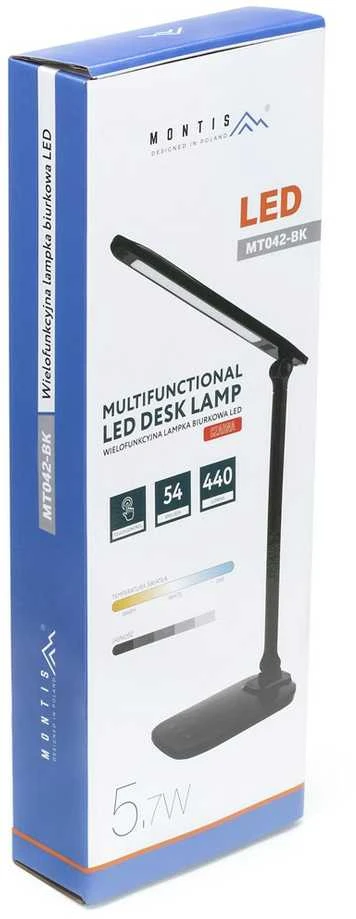 Montis Stalinė lempa wielofunkcyjna LED MT042-BK Juoda/Juodas table lamp 5.7 W F