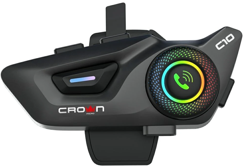 Motorcycle intercom Crown C10 Bluetooth 5.3 juodos spalvos