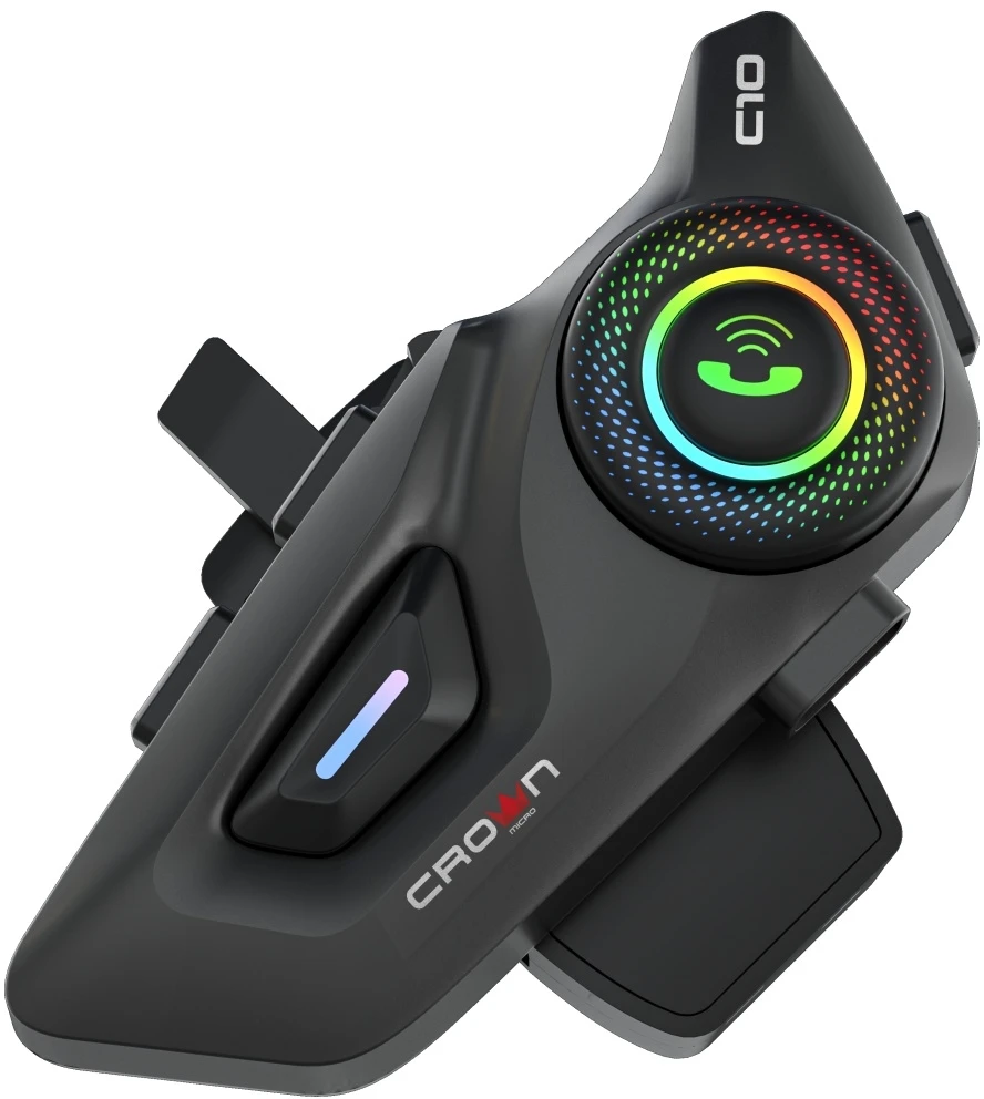 Motorcycle intercom Crown C10 Bluetooth 5.3 juodos spalvos