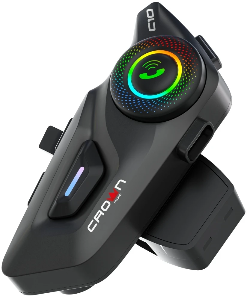 Motorcycle intercom Crown C10 Bluetooth 5.3 juodos spalvos