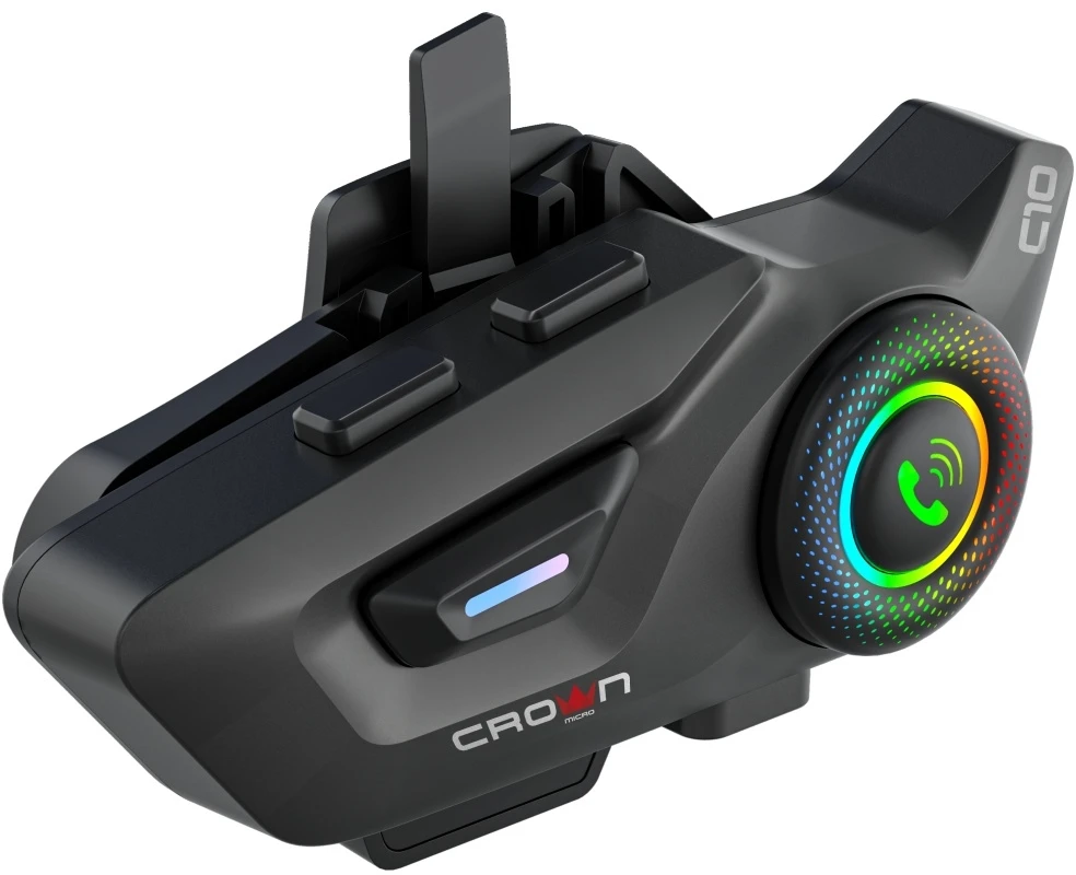 Motorcycle intercom Crown C10 Bluetooth 5.3 juodos spalvos