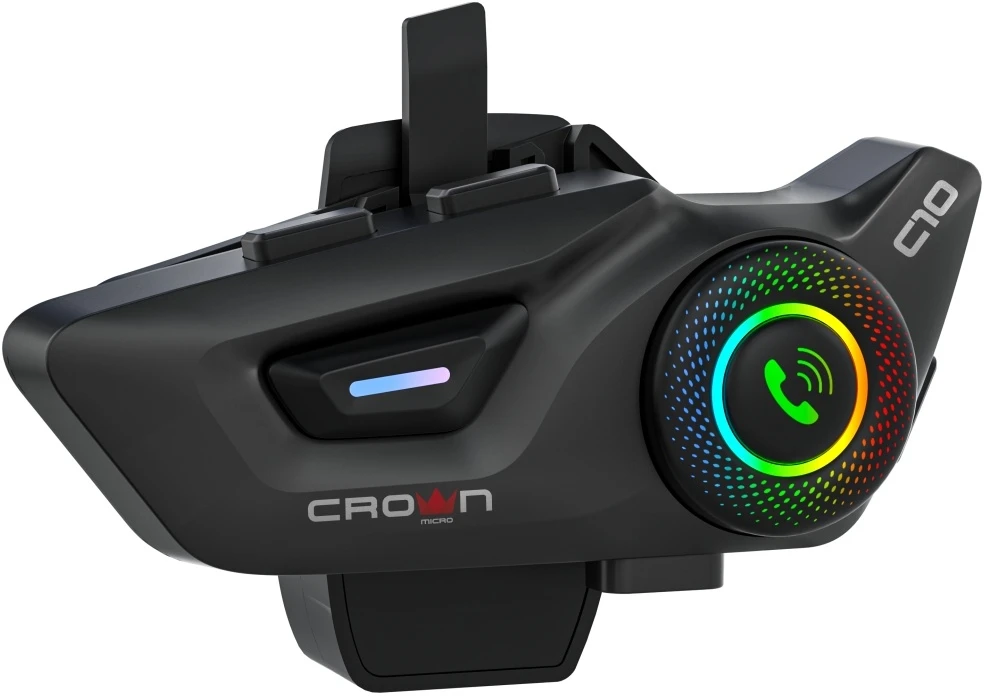 Motorcycle intercom Crown C10 Bluetooth 5.3 juodos spalvos