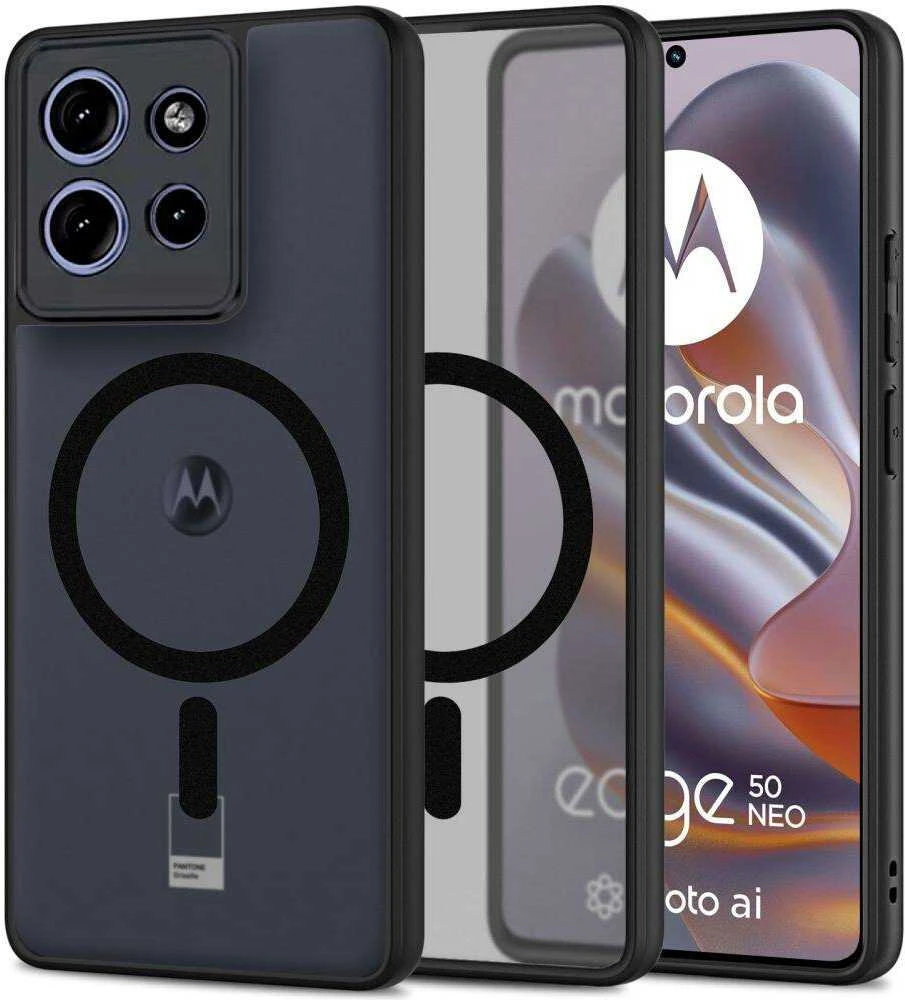 Motorola Moto EDGE 50 NEO Tech-Protect Magmat MagSafe (Matte) dėklas telefonui juodos spalvos