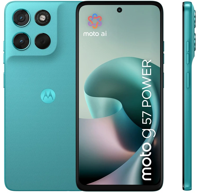 Motorola moto g57 power 17,1 cm (6.72″) Dviguba SIM jungtis Android 16.0 5G C tipo USB 12 GB 256 GB 7000 mAh Turkis