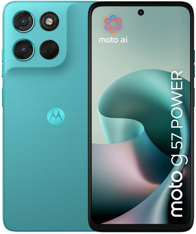 Motorola moto g57 power 17,1 cm (6.72″) Dviguba SIM jungtis Android 16.0 5G C tipo USB 12 GB 256 GB 7000 mAh Turkis
