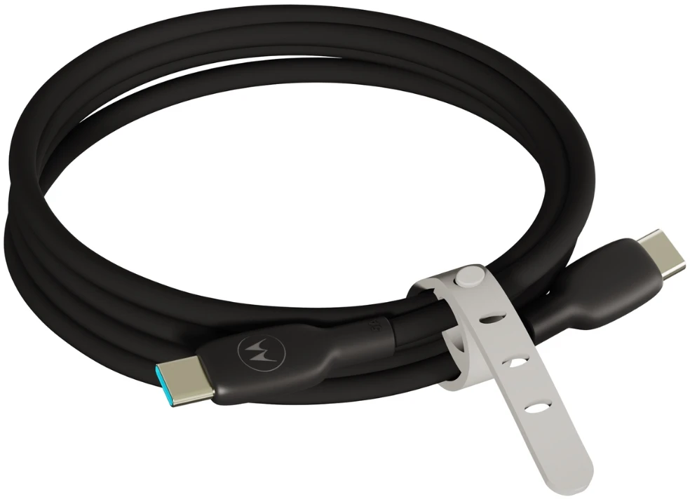 Motorola Silicone cable SC18D13215 USB-C to USB-C 1m, 5A Juodas BULK