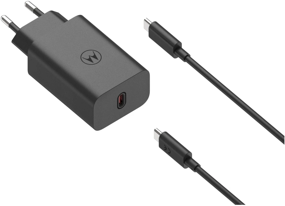 Laidinis įkroviklis Motorola TurboPower 68W USB-C with cable USB-C to USB-C 1m juodos spalvos