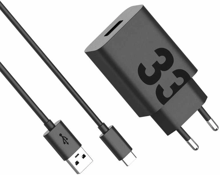 Sieninis Įkroviklis - Motorola TurboPower 33W USB-C su 1m Kabeliu Juodas