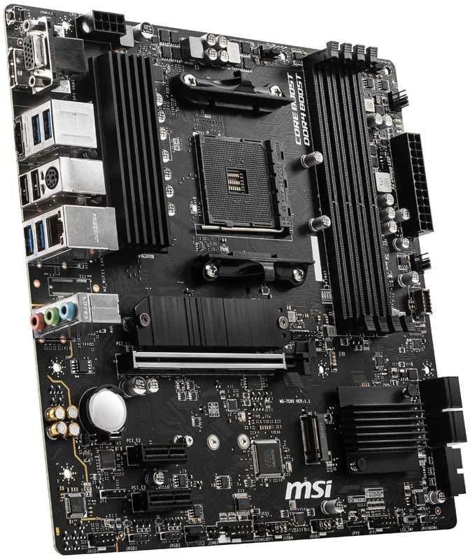 Pagrindinė plokštė MSI B550M PRO-VDH | AMD procesorių šeima | Procesoriaus lizdas AM4 | DDR4 | Atminties lizdai 4 | SATA jungčių skaičius 4 | Lustų rinkinys AMD B | Mikro ATX