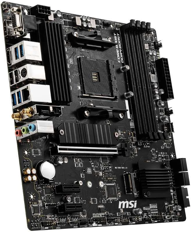 Pagrindinė plokštė MSI B550M PRO-VDH Wi-Fi | AMD procesorių šeima | Procesoriaus lizdas AM4 | DDR4 | Atminties lizdai 4 | SATA jungčių skaičius 4 | Lustų rinkinys AMD B | Mikro ATX