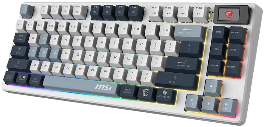 MSI FORGE GK600 TKL WIRELESS SKY klaviatūra Žaidimams USB + Bluetooth QWERTY Anglų (JK) Mėlyna, Balta