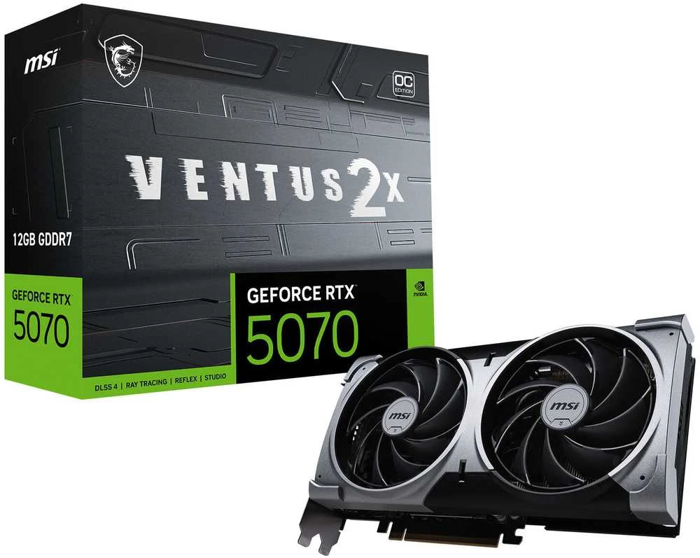 Vaizdo plokštė MSI GeForce RTX 5070 VENTUS 2X OC 12GB DLSS 4
